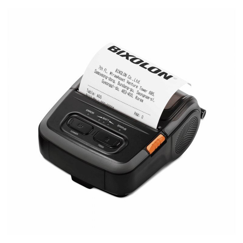 Bixolon SPP-R310 3-inch mobile receipt, ticket and label printer, Bluetooth (iOS), black (SPP-R310iak5/BEG) – printing a receipt