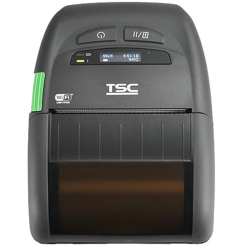 TSC Alpha-30R Basic 3-inch mobile receipt printer, Wi-Fi and Bluetooth, black (A30RB-A001-1002) – front view