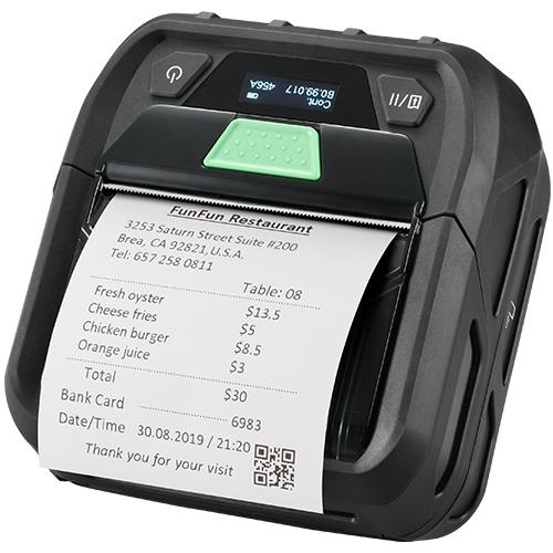 TSC RE310 3-inch rugged mobile receipt and label printer, Wi-Fi and Bluetooth, black (RE310-A001-0102) – printing a receipt