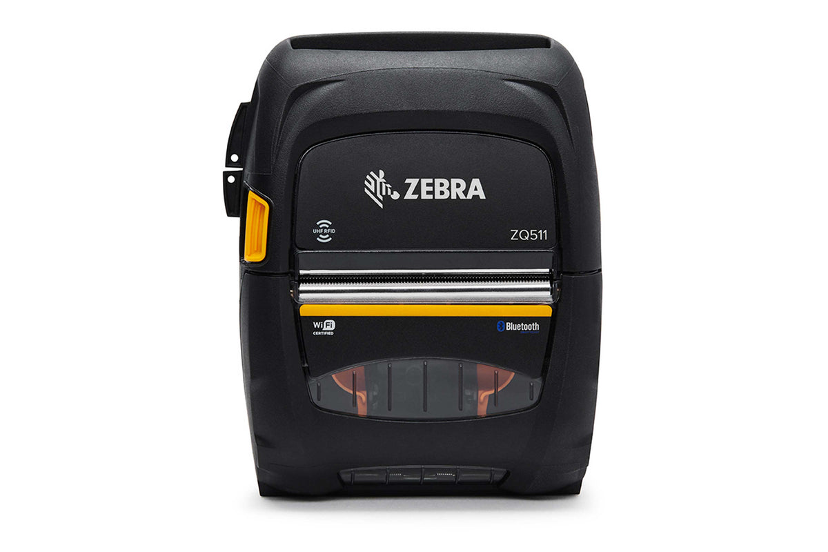 Zebra ZQ511 RFID mobile receipt and label printer, black, Wi-Fi + Bluetooth (ZQ51-BUW030E-00) – front view