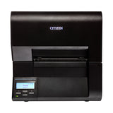 Citizen CL-E720 industrial label printer, black Hi-Open metal case, LCD panel, tear-off, 203 dpi, thermal transfer (1000853) – front view