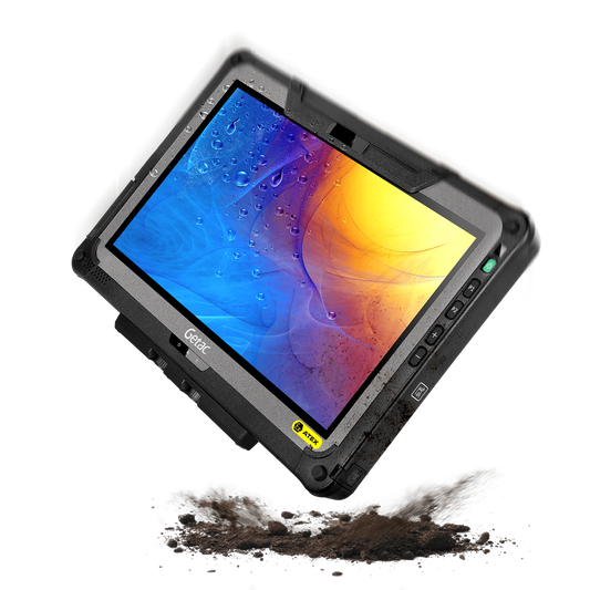 Getac F110 G7-EX ATEX/IECEx Zone 2/22 rugged 11.6-inch tablet (FTBQ64TI1DXX) – angled front view