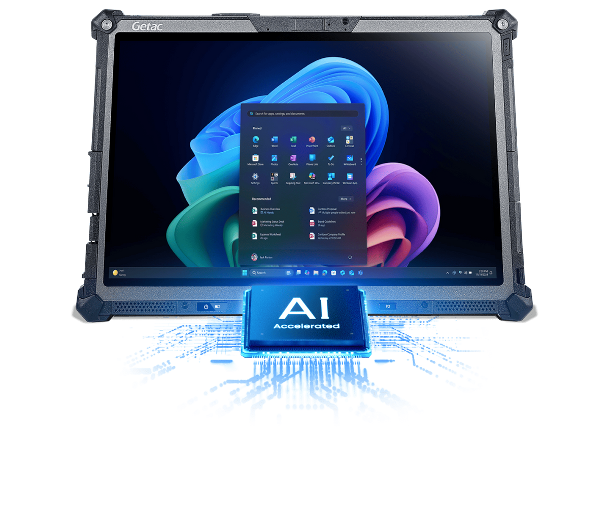 Getac F120 rugged 12-inch AI tablet, 5G (FW1764GI1BXX) – front view