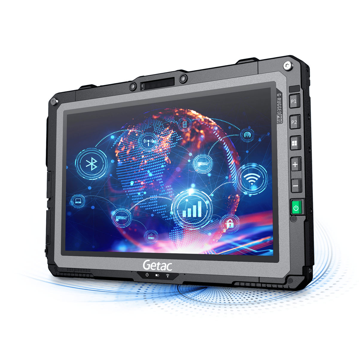 Getac UX10 G5 rugged 10.1-inch tablet, 2D barcode reader (UW1766VIX1ZX) – front view