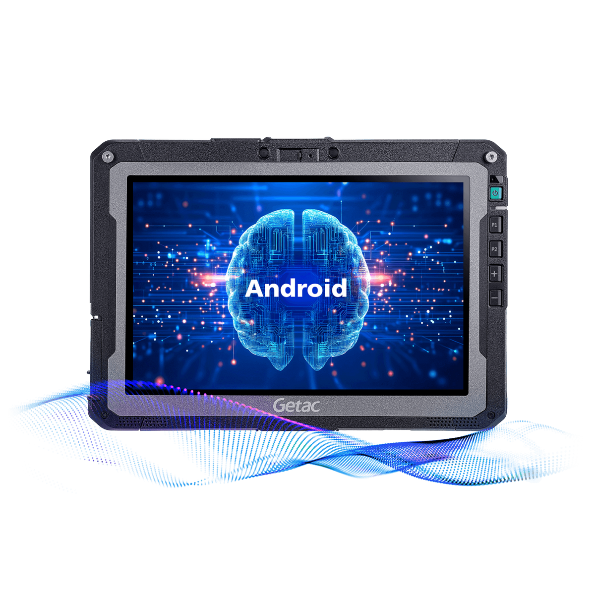 Getac ZX10 G2 10.1" rugged Android tablet (Z8A1GXGX58BX) – front view with Android screen