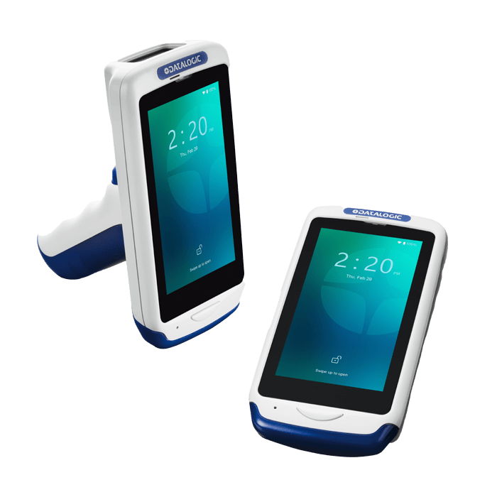 Datalogic Joya Touch 22 self-shopping Android handheld terminal, grey/blue, pistol grip (911400001) – pistol grip and handheld versions
