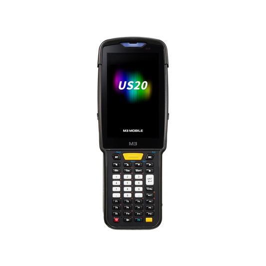 M3 Mobile US20X (4G LTE) rugged Android keypad mobile computer, 42-key function numeric keypad, SE5500 Smart Focus 2D imager (S20X4C-QFCWSE-HF) – front view
