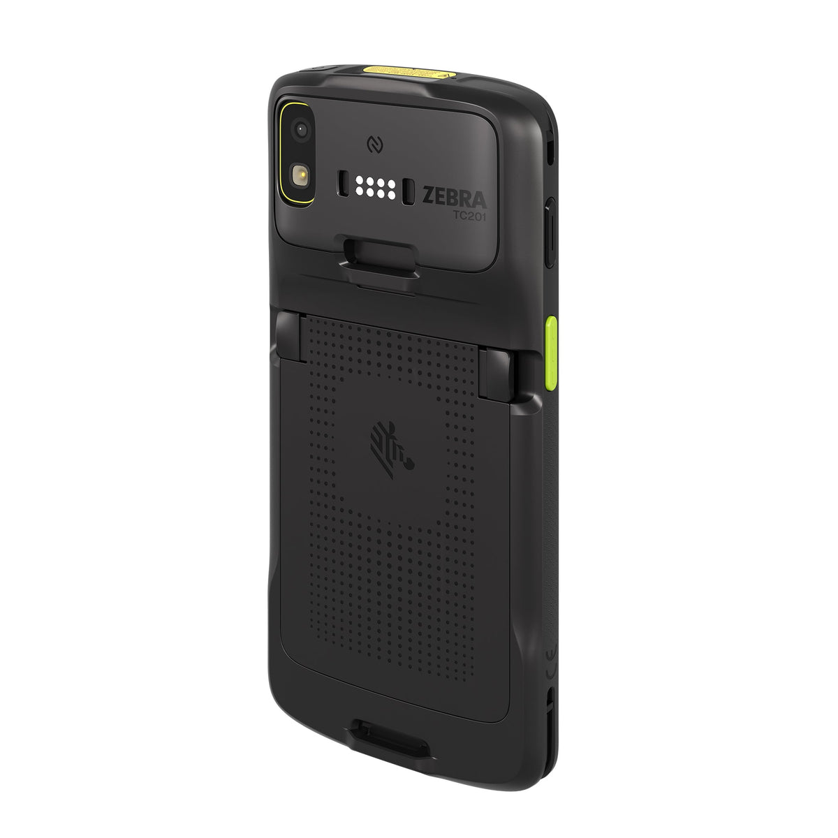 Zebra TC201 TC201G-383P4BA11-A6 rugged Android mobile computer – angled back view from the left