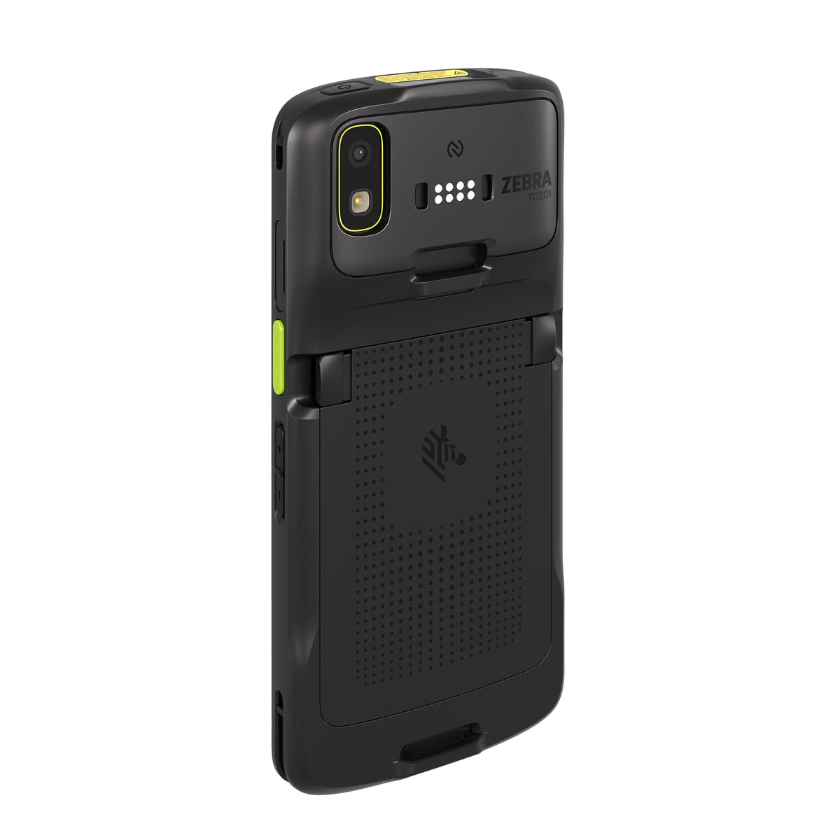 Zebra TC201 TC201G-383P4BA01-A6 rugged Android mobile computer – angled back view from the right