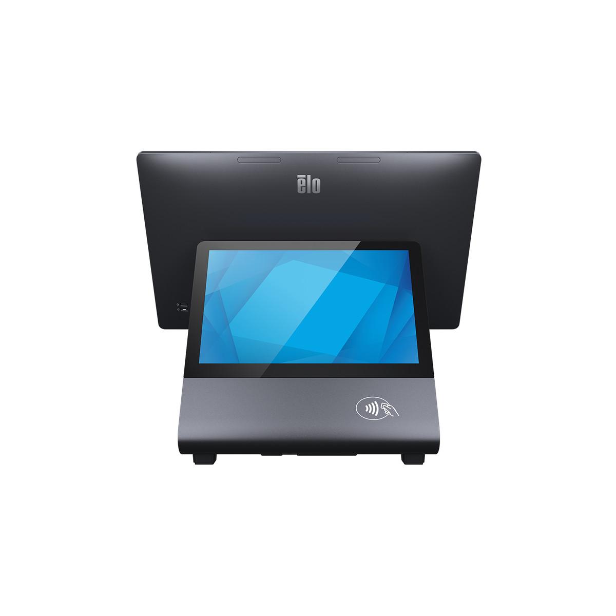 Elo Pay Z30 rear view with integrated 10.1-inch customer-facing display